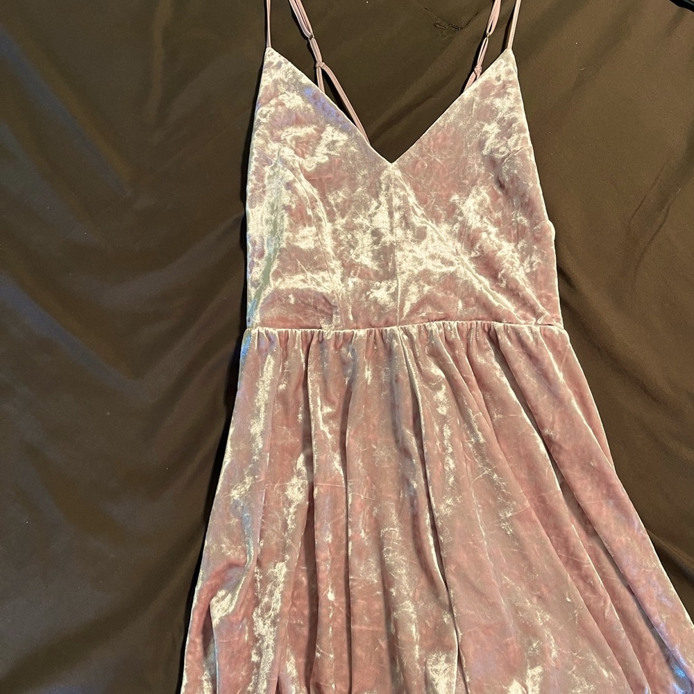 Velvet blush romper (looks like dress on) size M worn once maybe twice max
